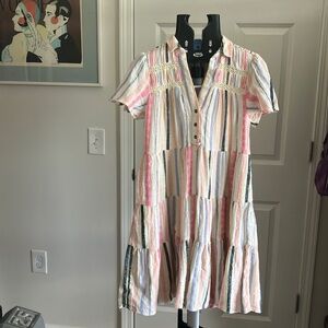 Anthropologie XS cotton tier country cottage farmhouse Georgina dress st…